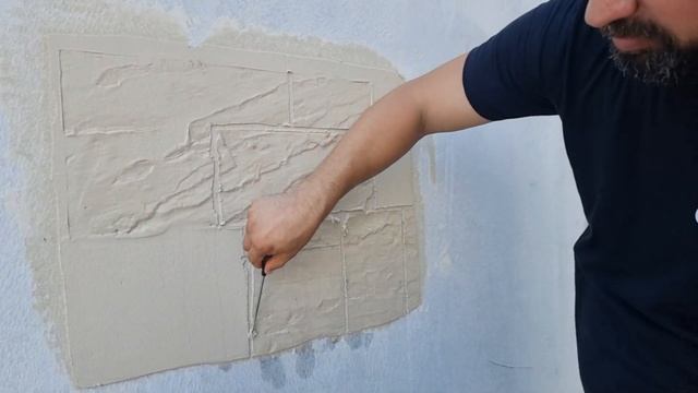 Имитация камня. Бюджетный вариант камня. Моделируемая штукатурка смотреть онлайн