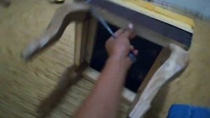 DIY ПУФ на ножках кабриоль. Poof withs legs cabriole.