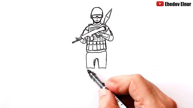 Как нарисовать солдата | Уроки рисования смотреть онлайн
