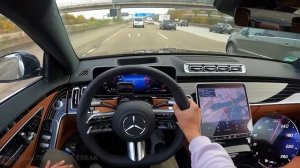 2021 Mercedes Benz S 500 максимальная скорость автобан POV