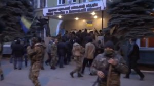 Снятие флага Украины с горотдела г.Краматорск