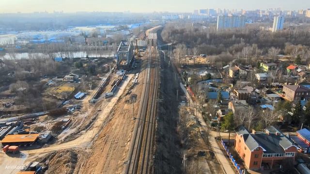 Полёт над МЦД-1, часть 1 Лобня - Долгопрудная. смотреть онлайн