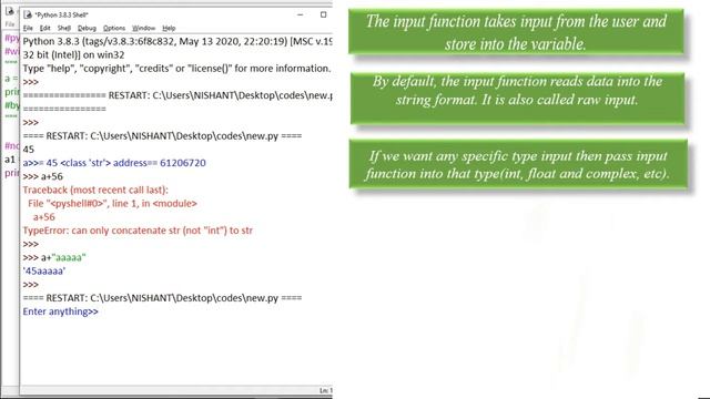 Basic Python Lecture 10 - Input Function|Python take input from user|Input Function typecast|