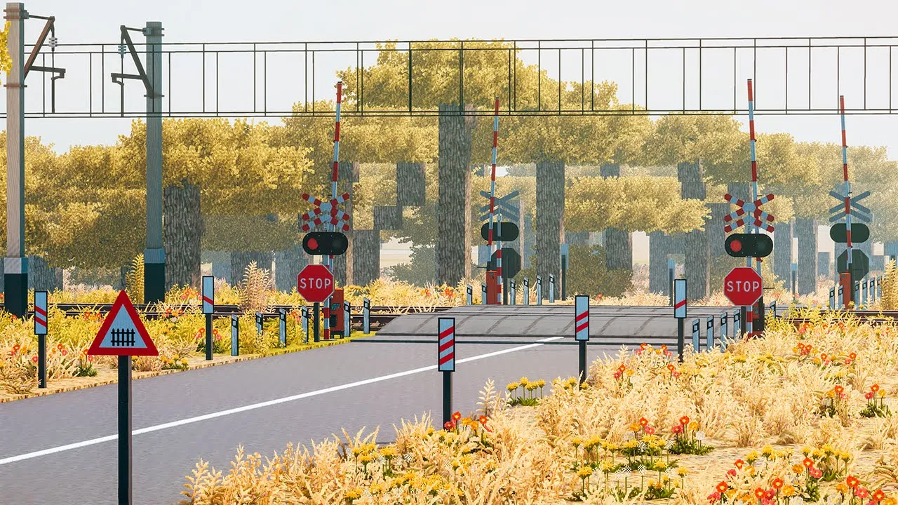 Майнкрафт - Железнодорожный переезд - Immersive Railroading