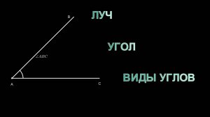 Геометрия 7 класс. Луч. Угол. Виды углов.