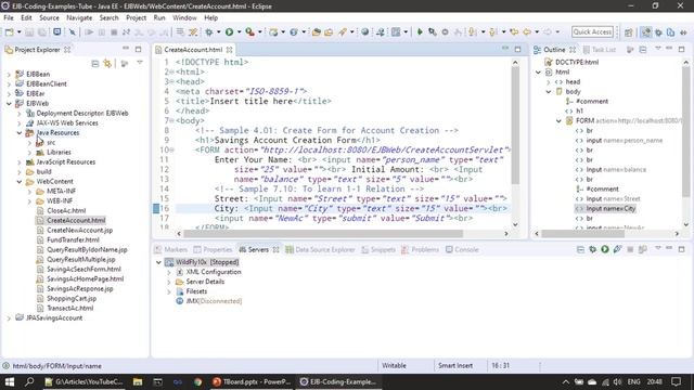JPA Entiry 1 to 1 | Part 6 - Servlet Implementation | JavaEE EJB JPA Tutorials #37
