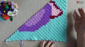 ОБЗОР нового ПЛЕДА техника С2С ВЯЗАНЫЙ ПЛЕД Моя БУСИНКА