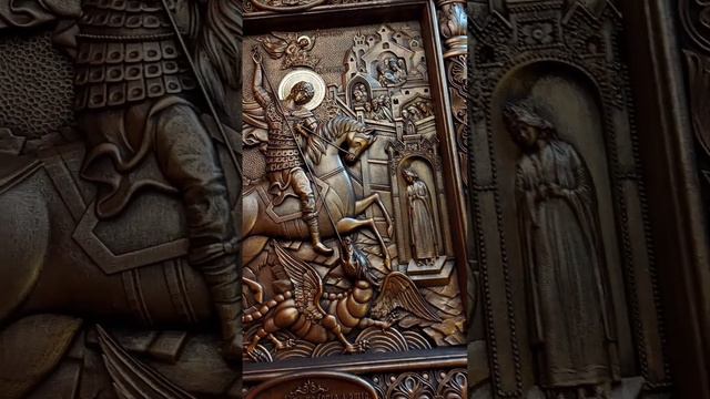 Икона Св. Муч. Георгия Победоносца Чудо о змие. Бук. 50х58х6см #георгийпобедоносец