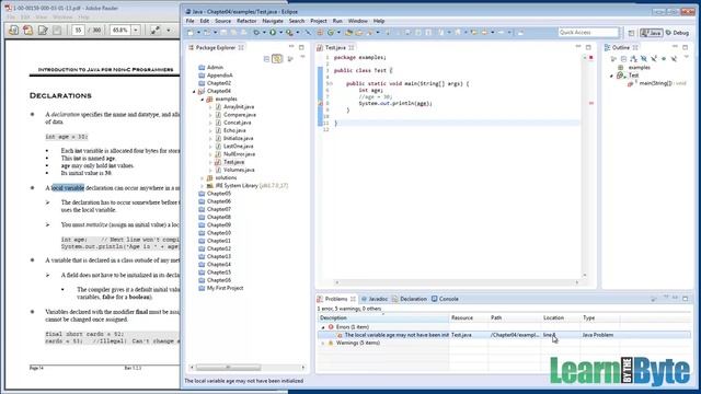 Intro to Java Training Course - Chapter 4 - Declarations смотреть онлайн