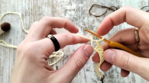 цепочка из воздушных петель как провязать столбики без накида первый ряд поворотный ряд воздушная