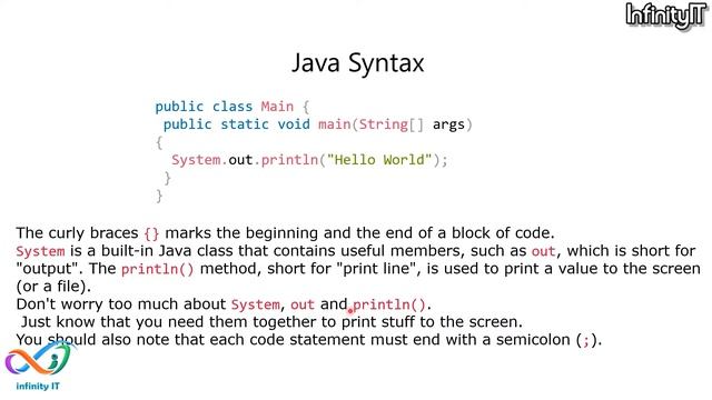 Java Syntax &&  Java Output / Print   @Infinity_IT_Channel_Vlog   //Burmese Tutorial