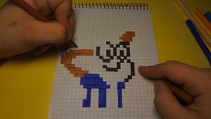 Рисуем по клеточкам - ДИППЕР из Гpaвити Фoлз!