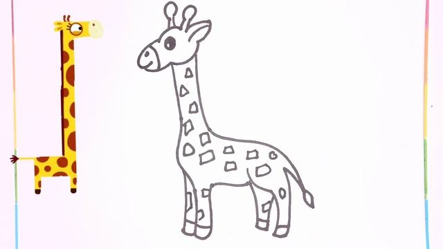 Bolalar uchun jirafa rasmlari | How to draw giraffe for kids step by step | нарисовать жирафа легко смотреть онлайн