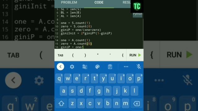 split to achieve gain machine learning program answer | machine learning project answer sololearn