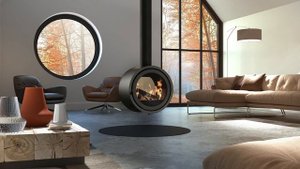 Камин подвесной двусторонний Spartherm Odin Tunnel - дровяной, туннельного типа для дома