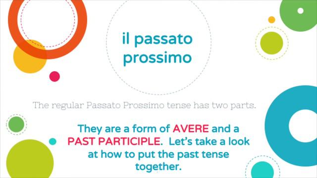 Unit 10 - Passato Prossimo - Regular Verbs with Avere - Italian