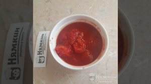 Томатный суп с сосисками и консервированной фасолью на скорую руку