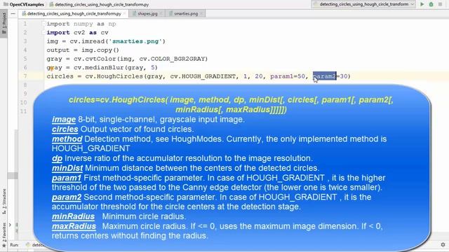 OpenCV Python Tutorial For Beginners 34 - Circle Detection using OpenCV Hough Circle Transform