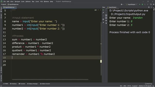 Python Tutorial #2 | INPUT OUTPUT | PRINT | CASTING | ARITHMETIC | Tagalog | English |Filipino |202