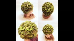 Урок вязания.Шапка узором 3d крючком crochet cap