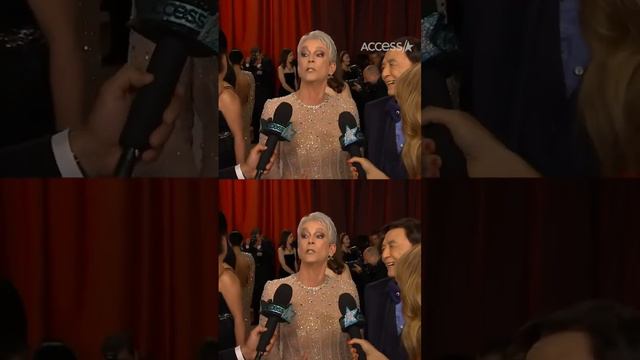 #JamesHong adorably crashes #JamieLeeCurtis' #Oscars interview!