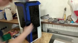 Затирка угла 45°эпоксидной затиркой.