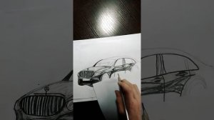 рисунок Мерседес простым карандашом MAYBACH как нарисовать машину мерседес.