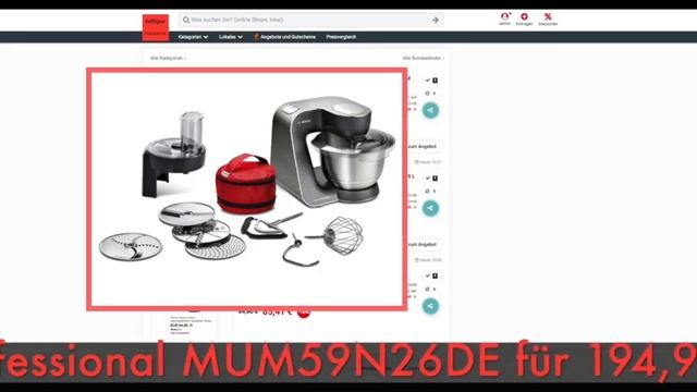 Schnäppchen/Billiger des Tages 15.10.21 - Bosch Küchenmaschine MUM5 HomeProfessional MUM59N26DE смотреть онлайн