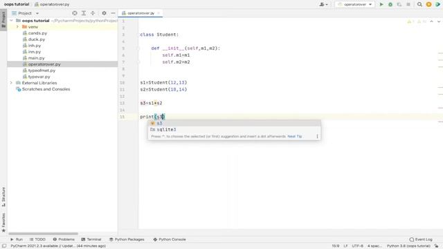 operator overloading in python | oops in python | python tutorial 2021
