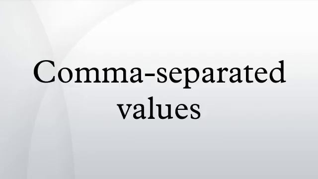 Comma-separated values смотреть онлайн