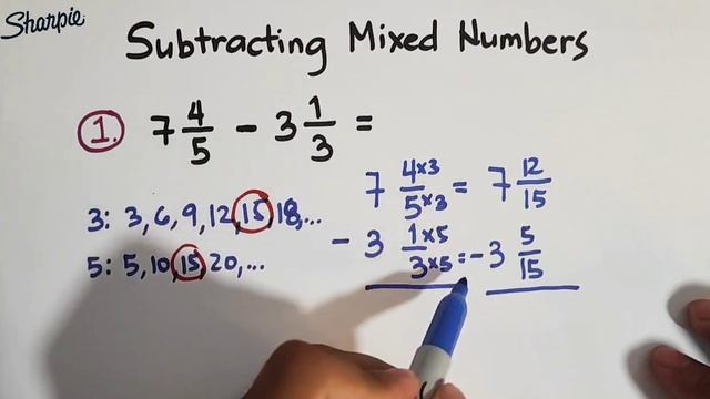 How To Subtract Mixed Numbers? Basic Math Review of Fractions and Mixed Numbers смотреть онлайн