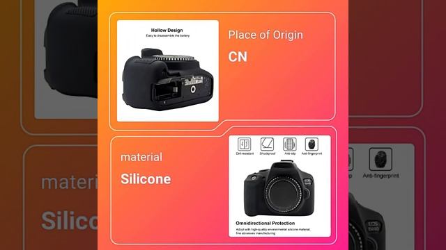 Eutoping Factory Price PULUZ Soft Silicone Protective Case for Canon EOS 1300D 1500D other camera смотреть онлайн