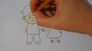 Как нарисовать БРАТА С СЕСТРОЙ, простые рисунки/613/How to draw a BROTHER and SISTER