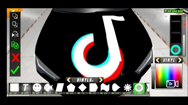 Как сделать винил Tik Tok в Car Parking