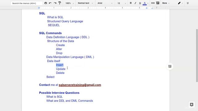 Learn Microsoft SQL & DataBase concepts from scratch : SQL Commands