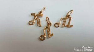 #Золотые подвесы. Буквы. # Gold pendants. Letters.