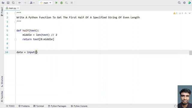 Write A Python Function To Get The First Half Of A Specified String Of Even Length