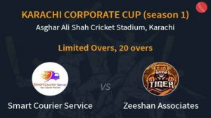 Live || Karachi Corporate Cup || Season 1 | Smart Courier Servies Vs Zeshsaan Associates | TNvision