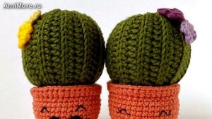 Амигуруми: схема Кактус в горшке. Игрушки вязаные крючком - Free crochet patterns.