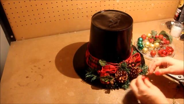Шляпа для снеговика .Простой декор к Новогодним праздникам . смотреть онлайн