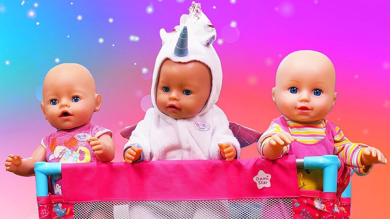 Baby Doll Feeding, Dressing Up and Sleeping Time. Funny Babysitter for a Baby Doll смотреть онлайн