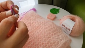 Воздушный узор спицами для палантина.