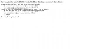 Ubuntu: Arduino and Ubuntu 18.10: java.lang.ExceptionInInitializerError