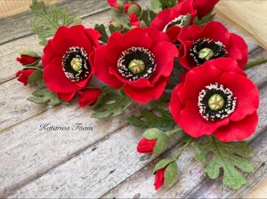 Маки из фоамирана/Poppies from foamiran