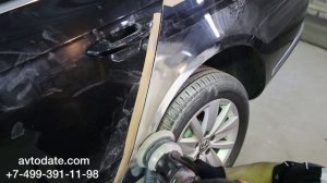 Ремонт споттером арки заднего крыла Фольксваген Пассат