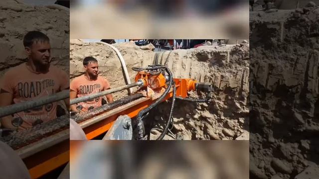 Бурение под дорогой| Видео с объекта| Буровой лафет