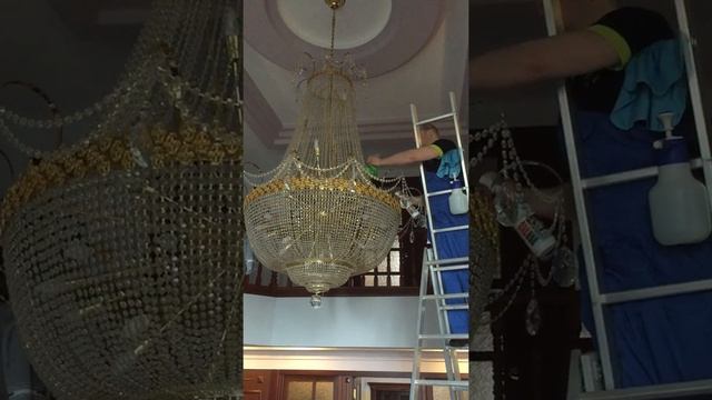 Мойка люстры от компании Mks-cleaning.ru смотреть онлайн