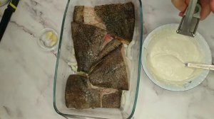 Камбала запеченная в сливках.