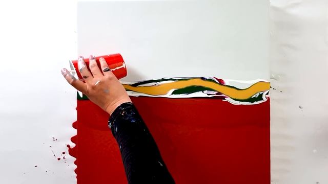 Acrylic Pour Painting with CHERRY RED - My Empty Wall #1 / Fluid Art смотреть онлайн