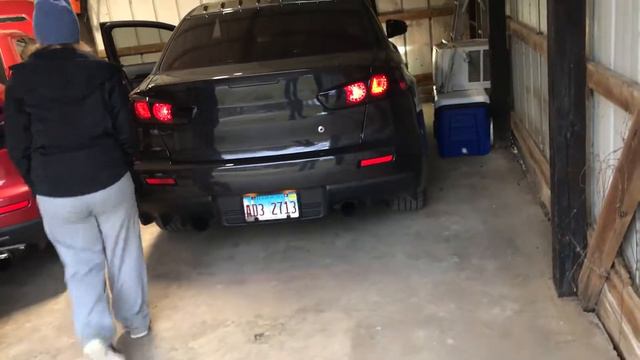 2015 Mitsubishi evolution MR cold start with ETS V2 extreme cat back! смотреть онлайн